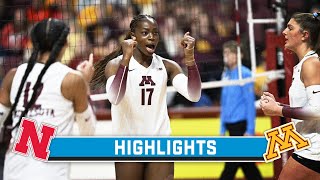 Nebraska at Minnesota  Highlights  Big Ten Volleyball  Nov 25 2023 [upl. by Enelyt178]