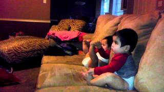 My Twin Babies cry when I turn off yo gabba gabba [upl. by Shandy]