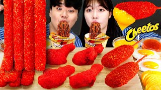 ASMR MUKBANG 직접 만든 치토스 양념치킨 치즈스틱 핫도그 짜파게티 먹방 amp 레시피 CHEETOS CHICKEN AND BLACK BEAN NOODLES EATING [upl. by Akiner]