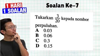 Tukar Pecahan Kepada Perpuluhan menggunakan pecahan perseratus  Matematik Tahun 6 1 Hari 1 Soalan [upl. by Trever]