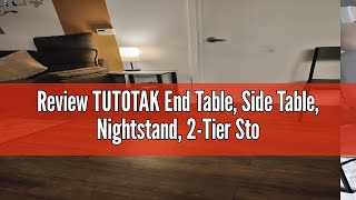 Review TUTOTAK End Table Side Table Nightstand 2Tier Storage Shelf Sofa Table for Small Space [upl. by Danaher]