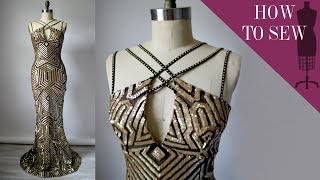 How To Sew A Geometric Sequin Mermaid Gown [upl. by Sucramrej]