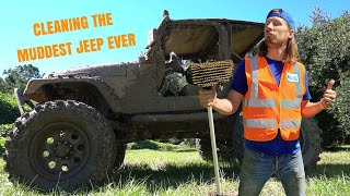 Cleaning the Muddiest Jeep  Dirtiest Mud Covered Off Road [upl. by Ortrud]