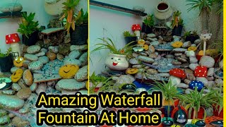 How To Make Waterfall Fountain At HomeHow To Make Amazing Waterfall Fountain [upl. by Bosson]