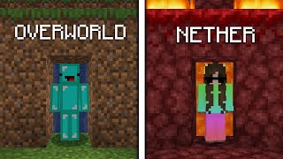 Skeppy vs CaptainPuffy  NETHER vs OVERWORLD Build Battle [upl. by Thenna501]