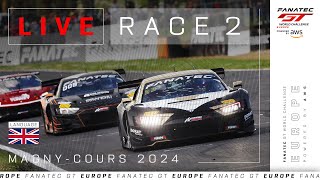 LIVE  Race 2  MagnyCours  Fanatec GT Europe 2024 English [upl. by Euqirdor370]