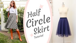 DIY Half CIRCLE SKIRT Sewing Tutorial  Fully Lined amp Invisible Zipper [upl. by Norabel]