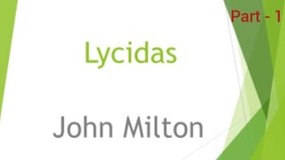 lycidas by John Milton in Tamil  part1 [upl. by Olson]