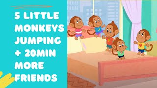 5 Little Monkeys Jumping On The Bed  20min of Five Little Others Jumping on the Bed [upl. by Retsevlis422]