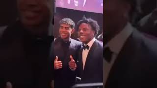 Lamine Yamal and Ishowspeed in ceremony Ballon’dor [upl. by Ardnaik]