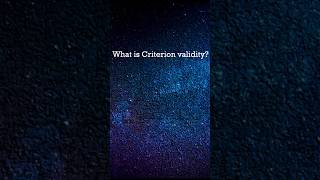 Criterion Validity shortsvideo shortvideo shortsviral shorts shortsvideo shortsfeed [upl. by Kellyann]