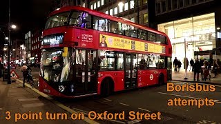 New Routemasters attempt a 3 point turn on Oxford Street [upl. by Lirpa]