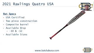 2021 Rawlings Quatro USA Bat Review  Bat Club USA [upl. by Peadar]