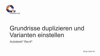 Variantenplanung mit Revit  Grundrisse duplizieren [upl. by Nottage]
