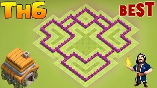 Clash of Clans New Town Hall 6 Defense CoC TH6 BEST Hybrid  Trophy Base Layout 2017 [upl. by Alliehs]