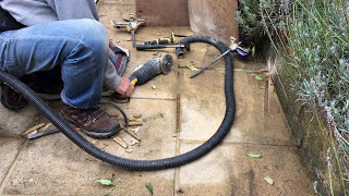 Patio Pointing Removing mortar with Diamond blade Dust Control Less Mess [upl. by Notterb]