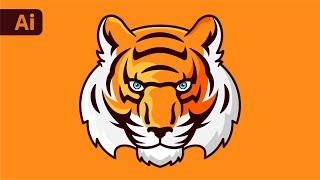 How to Create Tiger From SKETCH TO VECTOR  Adobe Illustrator TUTORIAL [upl. by Nosro]