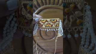 golden choker set for kali pujo 🌺 duggamaa viralvideo pinkpolish goldenpolish trending puja [upl. by Leopoldine]