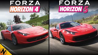 Forza Horizon 5 vs Forza Horizon 4  Direct Comparison [upl. by Lepley]