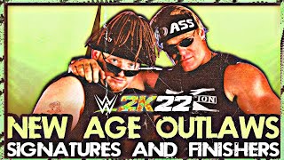 WWE 2K22  New Age Outlaws Signatures and Finishers [upl. by Drofliw]