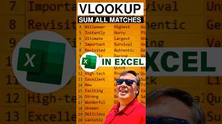 Excel  Sum All VLOOKUP Matching Rows shorts  Episode S0055 [upl. by Mir]