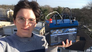 WEIZE 12v 36AH LiFePo4 battery review New record of 104 TV channels on city rooftop 460wh 50A BMS [upl. by Hildebrandt]