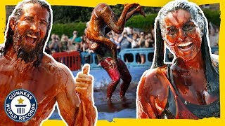 Gravy Wrestling Champions  Guinness World Records [upl. by Shifrah891]