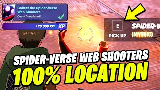 How to EASILY Collect The SpiderVerse Web Shooters LOCATION  Fortnite Quest [upl. by Isaak]