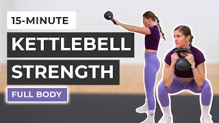 15Minute Beginner Kettlebell Workout All Standing No Repeat [upl. by Roque621]