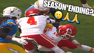 Patrick Mahomes causes HORRIFIC KNEE INJURY to Rashee Rice after Bad Pass  Chiefs vs Chargers [upl. by Hickey]