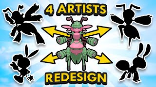 4 Artists Redesign Eachothers Pokemon [upl. by Nillad]