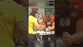 Michael Todd hits a wall Alexey Voevoda shorts armwrestling [upl. by Fabrice]