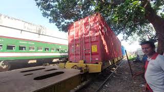 Bangladesh Railway Container3০০2 series Korean locomotive Comlapur railway station Dhaka [upl. by Augy]