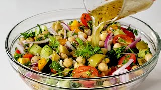 Mediterranean Chickpea Salad Recipe [upl. by Ahsiuqel]