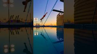 FAIRY PERFECT DIVE AT SUNSET IG  nathanaelrousset diving highdive frontflip sunset miami [upl. by Duahsar381]