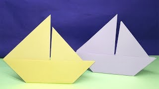 2d Paper Sailboat Super Easy Tutorial For Kids  How to make an Origami Boat [upl. by Marozik942]