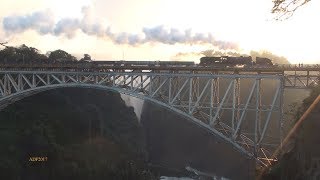 Zimbabwe  Garratt Demo runs over Vic Falls Bridge July 2017 [upl. by Arlen]