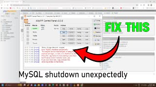 Fix quotMySQL shutdown unexpectedlyquot XAMPP Error [upl. by Ehav357]