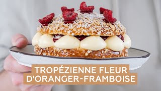 Tarte tropézienne fleur dorangerframboise  Yann Couvreur [upl. by Airotal]