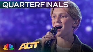 Reid Wilson Sings quotAlmost Is Never Enoughquot By Ariana Grande  Quarterfinals  AGT 2024 [upl. by Ahseik]