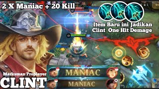 Clint Gameplay Pakai Item Baru Build Top 1 Global Clint Build Clint Tersakit Patch Terbaru  MLBB [upl. by Irrej]