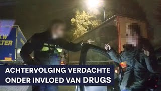 Politie  Achtervolging  Rijden onder invloed van drugs  Rijden met een ongeldig rijbewijs [upl. by Turro377]