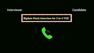 Bigdata Mock Interview for 3 to 4 YOE with Feedback  Hadoop Spark Hive Interview Questions [upl. by Theona]