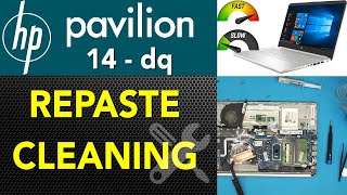 How to repaste  service Hp Pavilion 14 dq 1xxx series laptop [upl. by Ennahgiel]