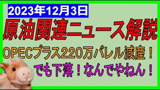 OPECプラス220万バレル減産！なのに下落？なんでやねん！わからない人集合！水無月怒りの徹底分析！WTI原油先物価格見通し 2023年12月3日時点 [upl. by Gwendolin]