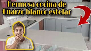 Proceso e instalación de una cocina en cuarzo blanco estelar [upl. by Charron]