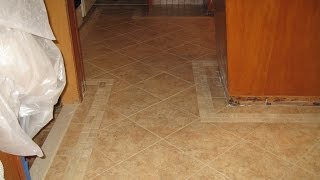 Tile kitchen floor with border [upl. by Macrae]