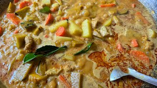 แกงมัสมั่นเจ EP 306 Vegetarian Massaman Curry 素食馬薩曼咖哩 ￼ทำง่ายไม่ใส่ผงชูรส ไม่ต้องใส่รสดีเจก็แซ่บ￼ได้ [upl. by Aetnahs]