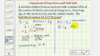 Ex Exponential Model  Determine Age Using Carbon14 Given Half Life [upl. by Alwyn]