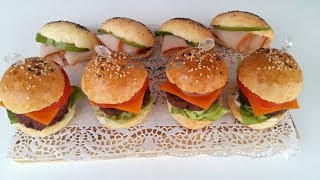 احلى ميني همبرغر و خبز الهمبرغر بعجين هشيش بحال القطن  Mini Hamburgers 100  home made [upl. by Ahseneuq399]